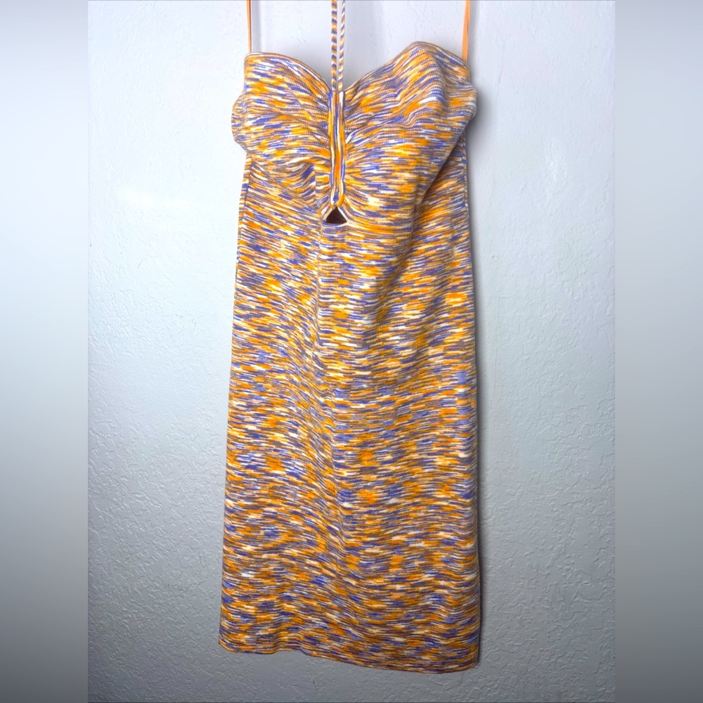 American Eagle Outfitters Yellow Blue Sheath Cocktail Dress